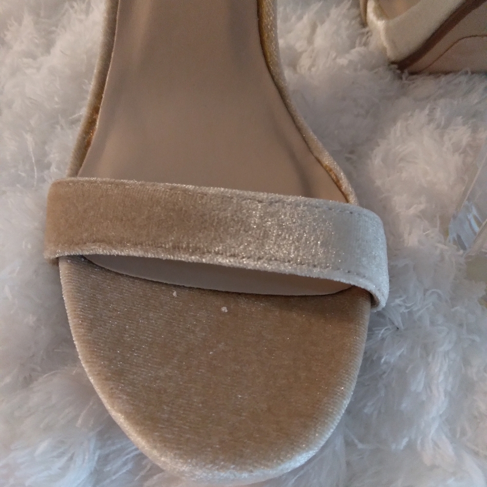 Women heels Beige clear block heel - Picture 3 of 8